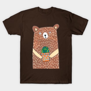 Cute Bear Holding His Plant T-Shirt